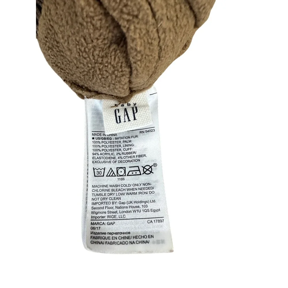 Baby Gap Bear Hat and Mittens Set Toddler Size‎ XS/S